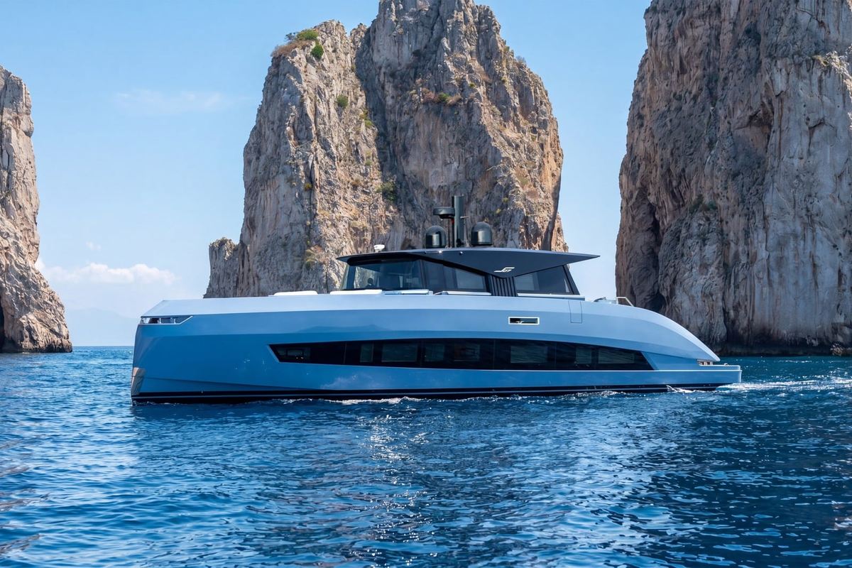 Yacht privato davanti ai Faraglioni di Capri